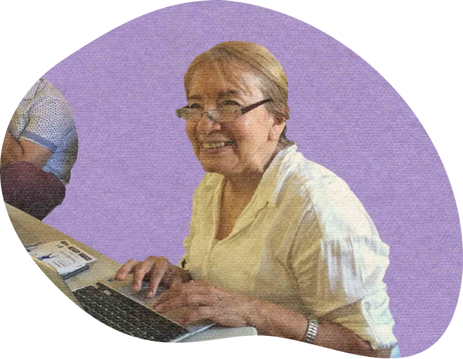 Woman using a computer